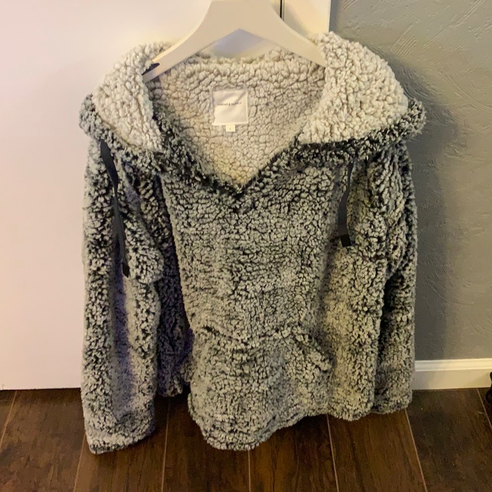 Brand new Sherpa hooded sweater